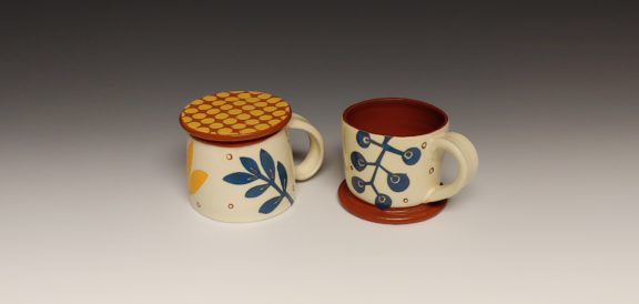 Two Cheerful Espresso Cups, Bottom Up